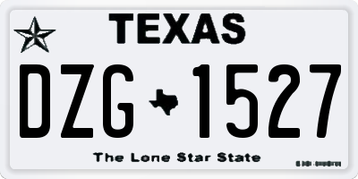 TX license plate DZG1527