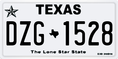 TX license plate DZG1528