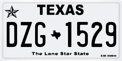 TX license plate DZG1529