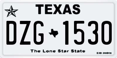 TX license plate DZG1530