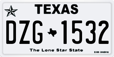 TX license plate DZG1532