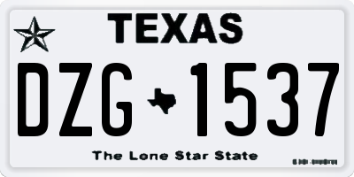 TX license plate DZG1537