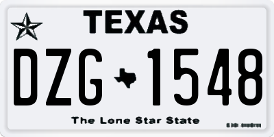 TX license plate DZG1548