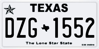 TX license plate DZG1552