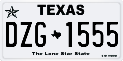 TX license plate DZG1555