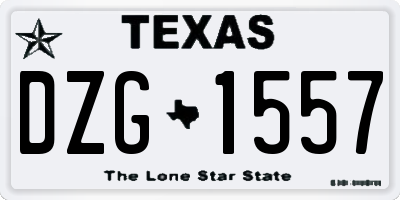 TX license plate DZG1557