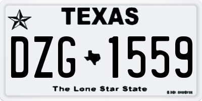 TX license plate DZG1559