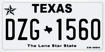 TX license plate DZG1560