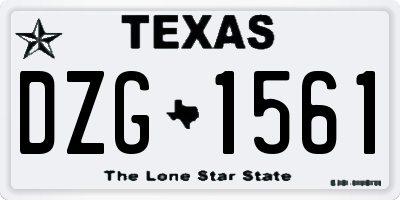 TX license plate DZG1561