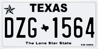 TX license plate DZG1564