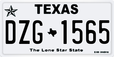TX license plate DZG1565
