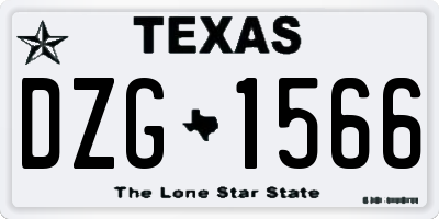 TX license plate DZG1566