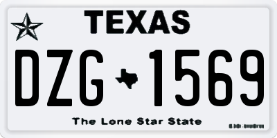 TX license plate DZG1569