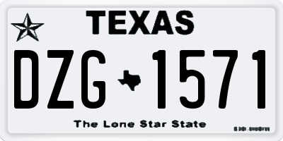 TX license plate DZG1571