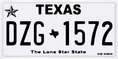 TX license plate DZG1572