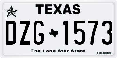 TX license plate DZG1573