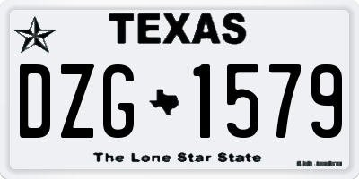 TX license plate DZG1579