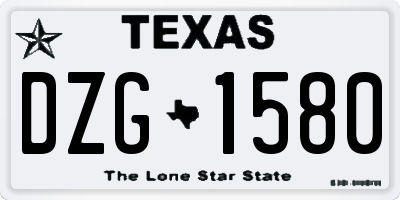 TX license plate DZG1580