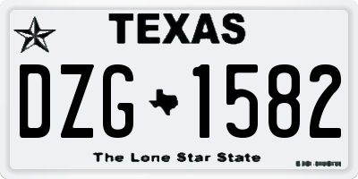 TX license plate DZG1582