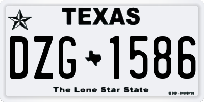 TX license plate DZG1586