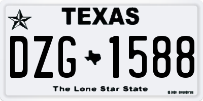 TX license plate DZG1588