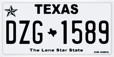 TX license plate DZG1589