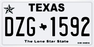 TX license plate DZG1592