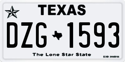 TX license plate DZG1593