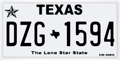 TX license plate DZG1594