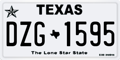 TX license plate DZG1595