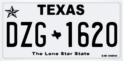 TX license plate DZG1620