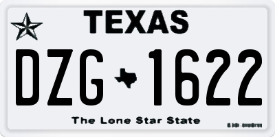 TX license plate DZG1622