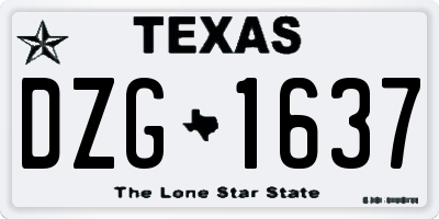 TX license plate DZG1637