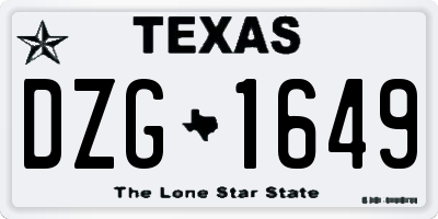 TX license plate DZG1649