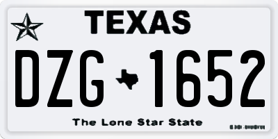 TX license plate DZG1652