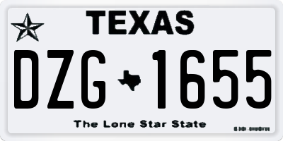 TX license plate DZG1655