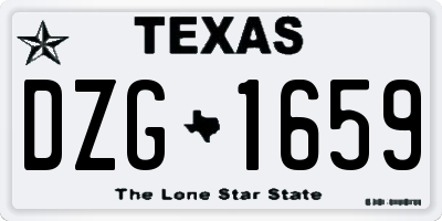 TX license plate DZG1659