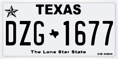 TX license plate DZG1677