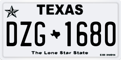 TX license plate DZG1680