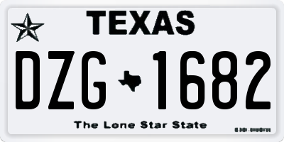 TX license plate DZG1682