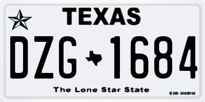 TX license plate DZG1684