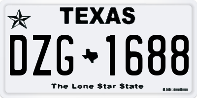 TX license plate DZG1688