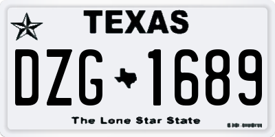 TX license plate DZG1689