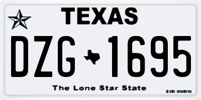TX license plate DZG1695