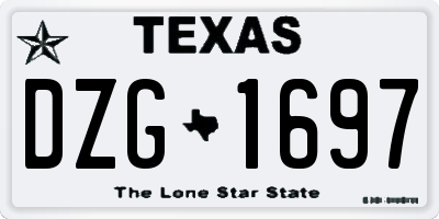 TX license plate DZG1697