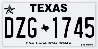 TX license plate DZG1745