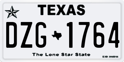 TX license plate DZG1764
