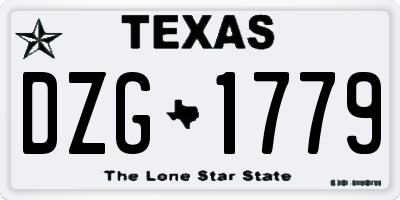 TX license plate DZG1779