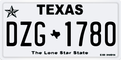 TX license plate DZG1780