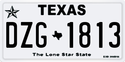 TX license plate DZG1813